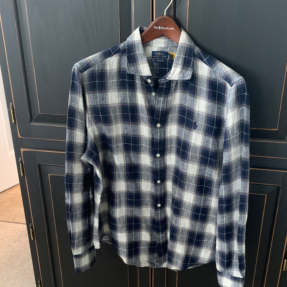 Polo by Ralph Lauren Blue and White Plaid Shirt